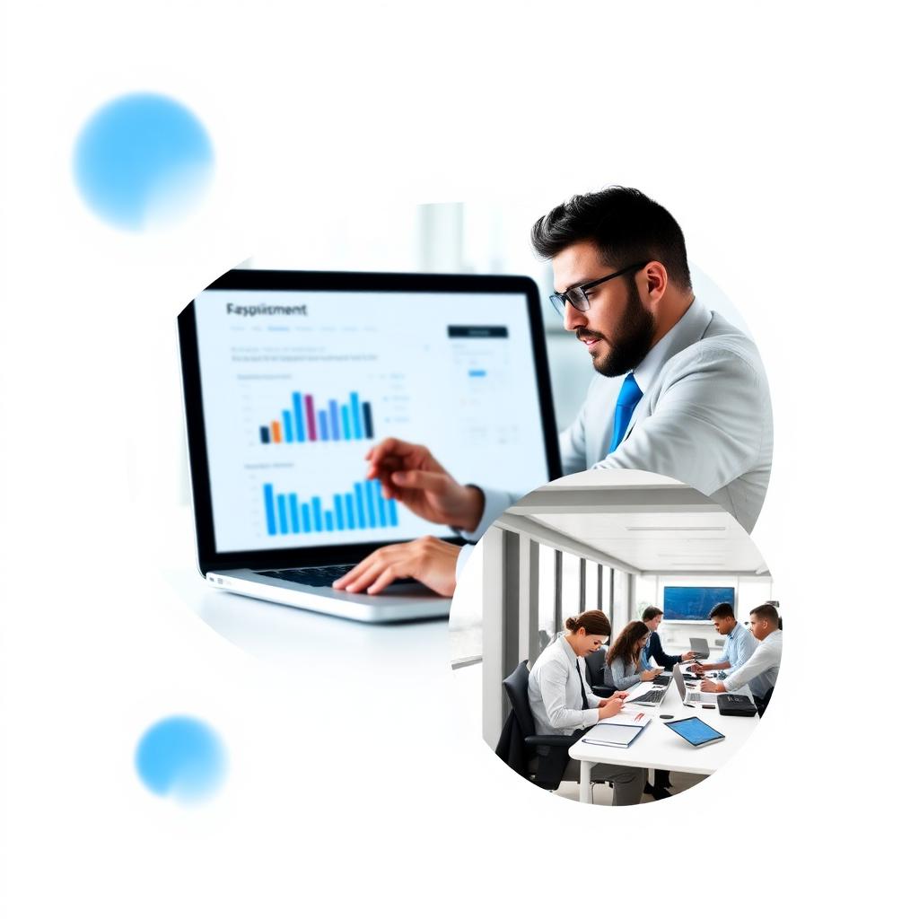 Finance and accounting professionals analyzing financial data